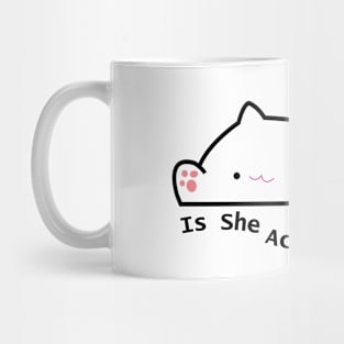 is she acoustic cat meme Mug